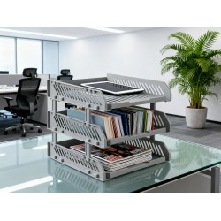 Multifunctional File Rack with Drawers: Desktop Storage for Office Supplies (4/3 Layers)