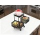 Metal High Quality Kitchen Trolley Kitchen Organizer Items and Kitchen Accessories Items for Kitchen Rack Square Design for Fruits & Vegetable Onion Storage Kitchen Trolley with Wheels (3 Layer)