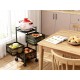 Metal High Quality Kitchen Trolley Kitchen Organizer Items and Kitchen Accessories Items for Kitchen Rack Square Design for Fruits & Vegetable Onion Storage Kitchen Trolley with Wheels (3 Layer)