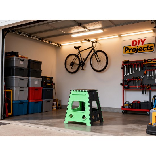 1pc 18inch Folding Stool for Adults and Kids, Also For Kitchen Stepping With (Brown Box)