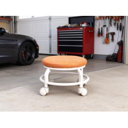 Roller Seat Stool Low Height Rolling  Plastic  Stool Multifunctional Small Household Movable Mini Stool Pulley Wheel Stool for Garage Home Library (1 Pc)