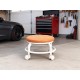 Roller Seat Stool Low Height Rolling  Plastic  Stool Multifunctional Small Household Movable Mini Stool Pulley Wheel Stool for Garage Home Library (1 Pc)