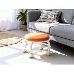 Roller Seat Stool Low Height Rolling  Plastic  Stool Multifunctional Small Household Movable Mini Stool Pulley Wheel Stool for Garage Home Library (1 Pc)