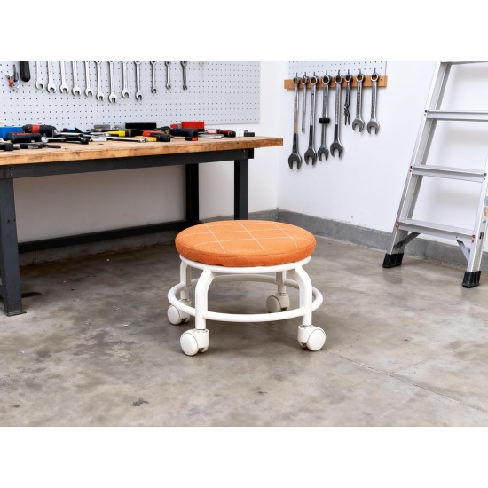 Roller Seat Stool Low Height Rolling  Plastic  Stool Multifunctional Small Household Movable Mini Stool Pulley Wheel Stool for Garage Home Library (1 Pc)