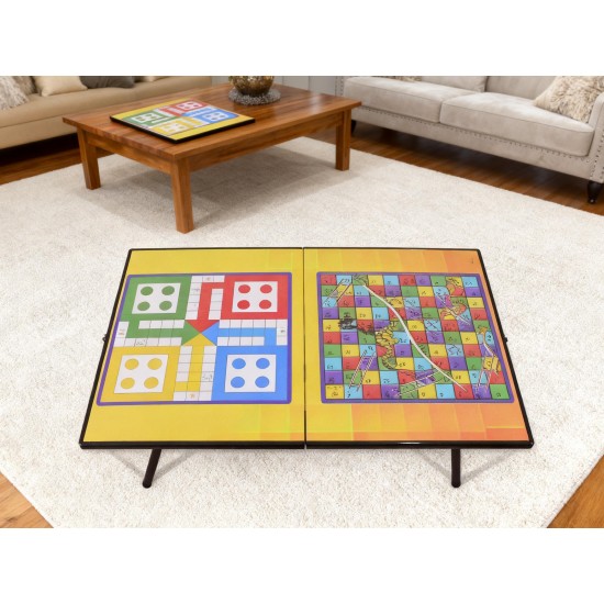 Foldable Multipurpose Mix Design Games Table Board || Bed Study Table (48 × 28 Cm / 1 Pc)