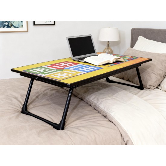 Foldable Multipurpose Mix Design Games Table Board || Bed Study Table (48 × 28 Cm / 1 Pc)