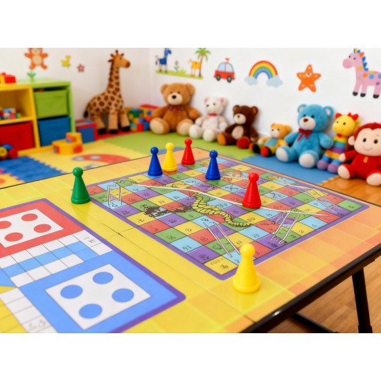 Foldable Multipurpose Mix Design Games Table Board || Bed Study Table (48 × 28 Cm / 1 Pc)