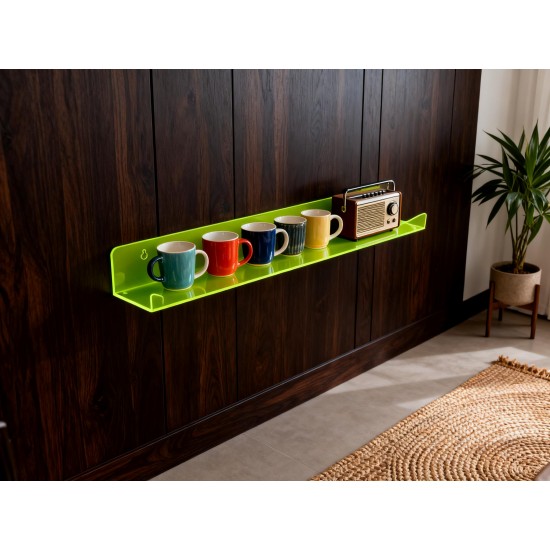 Acrylic Floating Shelves Wall Mounted Shelves (1 Pc / 38 Cm Long)