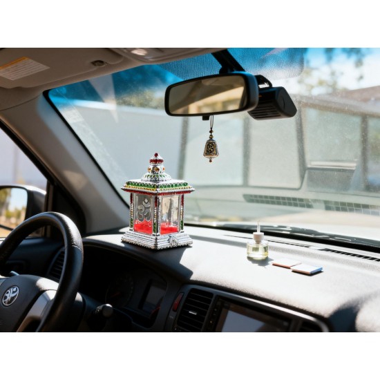 Adhesive Small Om Temple, Car Dashboard Temple (1 Pc)