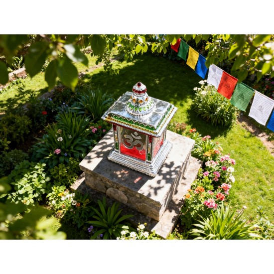 Adhesive Small Om Temple, Car Dashboard Temple (1 Pc)