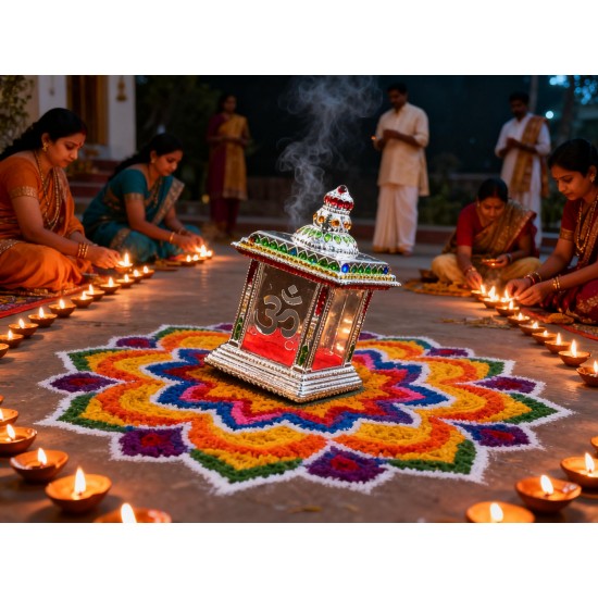 Adhesive Small Om Temple, Car Dashboard Temple (1 Pc)