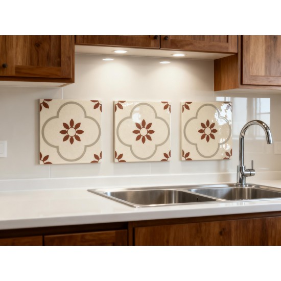 Peel and Stick Floor Tiles Kitchen / Bathroom Backsplash Sticker Detachable Waterproof DIY Tile Stickers for Wall Decoration Tiles Home Decoration (8x8 Inch / 10 Pcs Set)