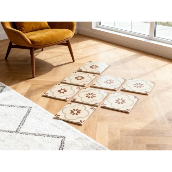 Peel and Stick Floor Tiles Kitchen / Bathroom Backsplash Sticker Detachable Waterproof DIY Tile Stickers for Wall Decoration Tiles Home Decoration (8x8 Inch / 10 Pcs Set)