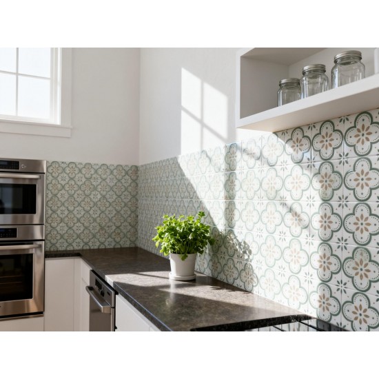 Peel and Stick Floor Tiles Kitchen / Bathroom Backsplash Sticker Detachable Waterproof DIY Tile Stickers for Wall Decoration Tiles Home Decoration (8x8 Inch / 10 Pcs Set)