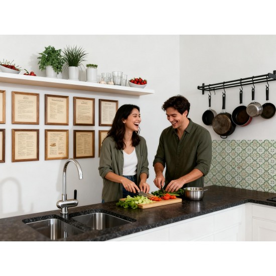 Peel and Stick Floor Tiles Kitchen / Bathroom Backsplash Sticker Detachable Waterproof DIY Tile Stickers for Wall Decoration Tiles Home Decoration (8x8 Inch / 10 Pcs Set)