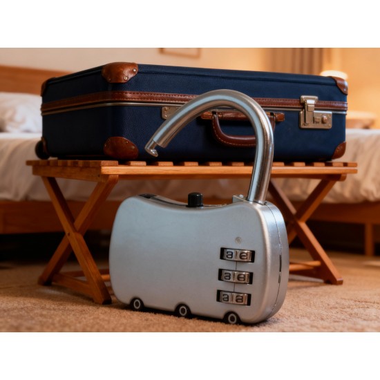 3-Digit Resettable Combination Round Padlock for Luggage (Big, Multicolor)